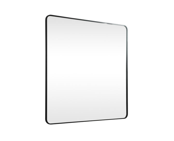 Soft Corner Metal Square Mirror 48X48 Inch In Black