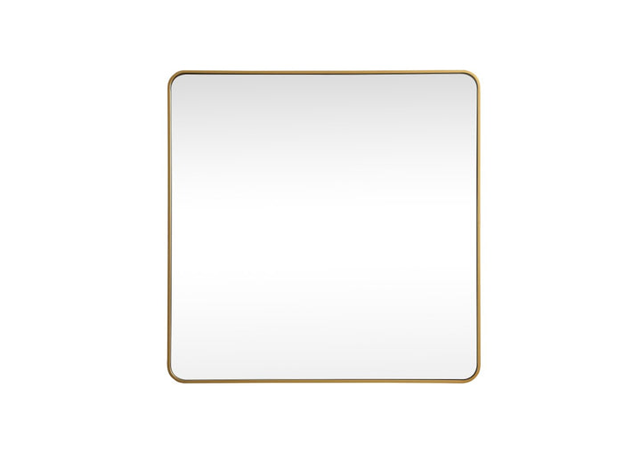 Soft Corner Metal Square Mirror 48X48 Inch In Brass by Elegant Decor