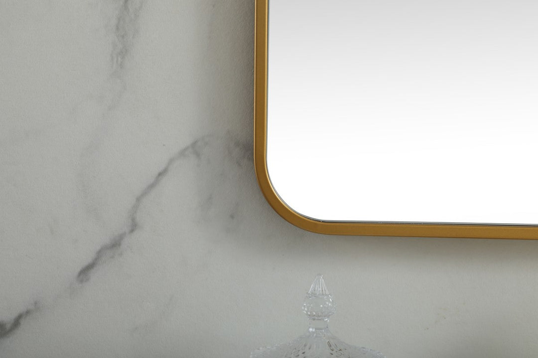 Soft Corner Metal Square Mirror 48X48 Inch In Brass