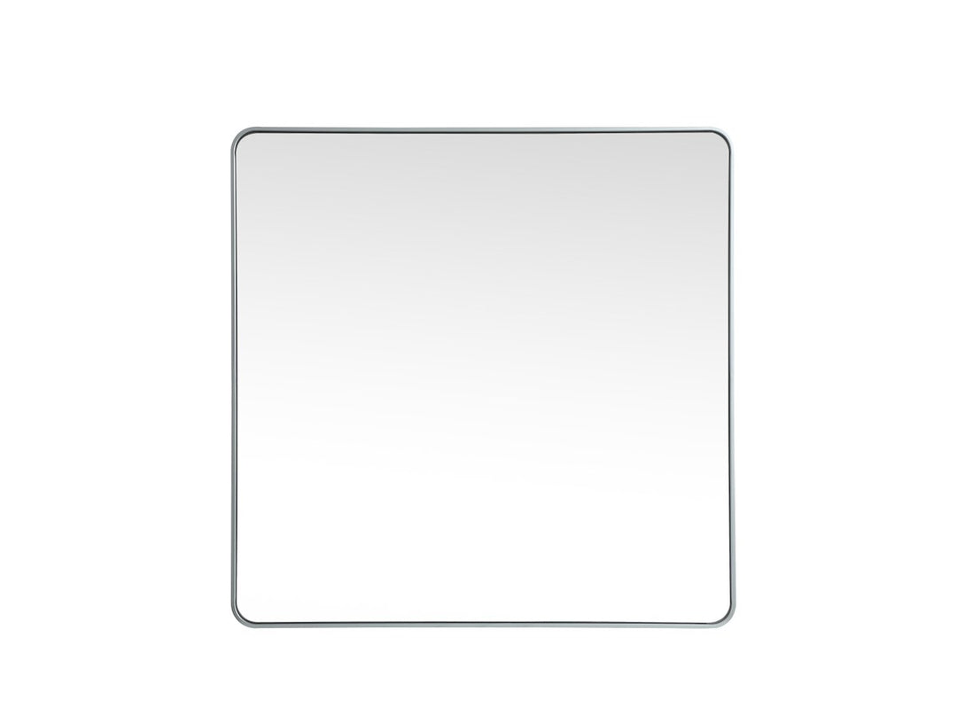 Soft Corner Metal Square Mirror 48X48 Inch In Silver by Elegant Decor