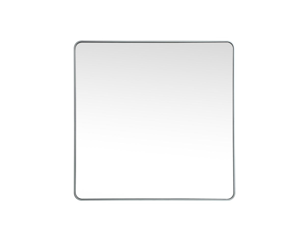 Soft Corner Metal Square Mirror 48X48 Inch In Silver by Elegant Decor