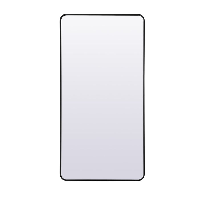 Soft Corner Metal Rectangle Full Length Mirror 30X60 Inch In Black by Elegant Decor