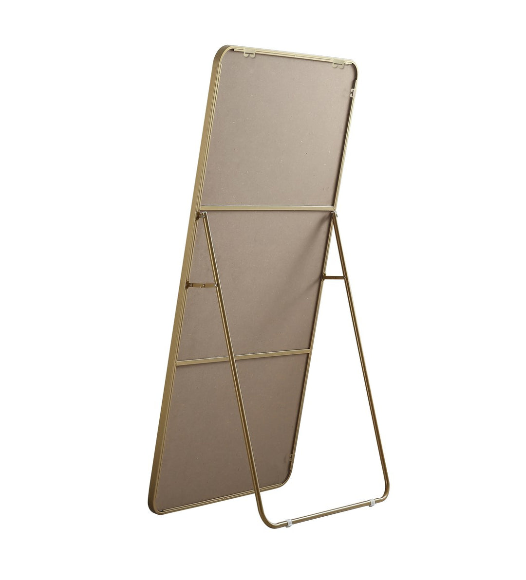 Soft Corner Metal Rectangle Full Length Mirror 30X60 Inch In Brass