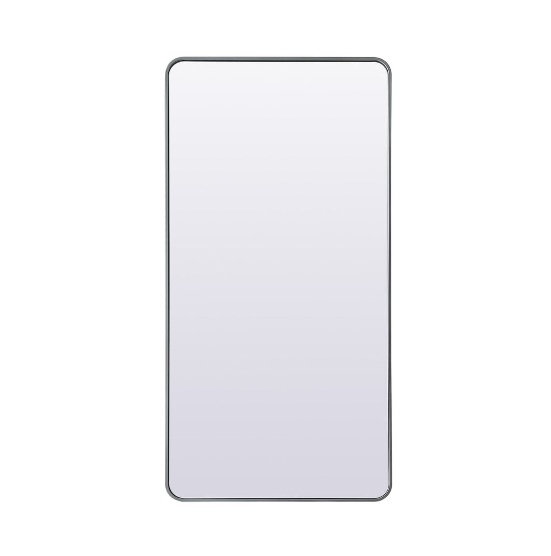 Soft Corner Metal Rectangle Full Length Mirror 30X60 Inch In Silver by Elegant Decor