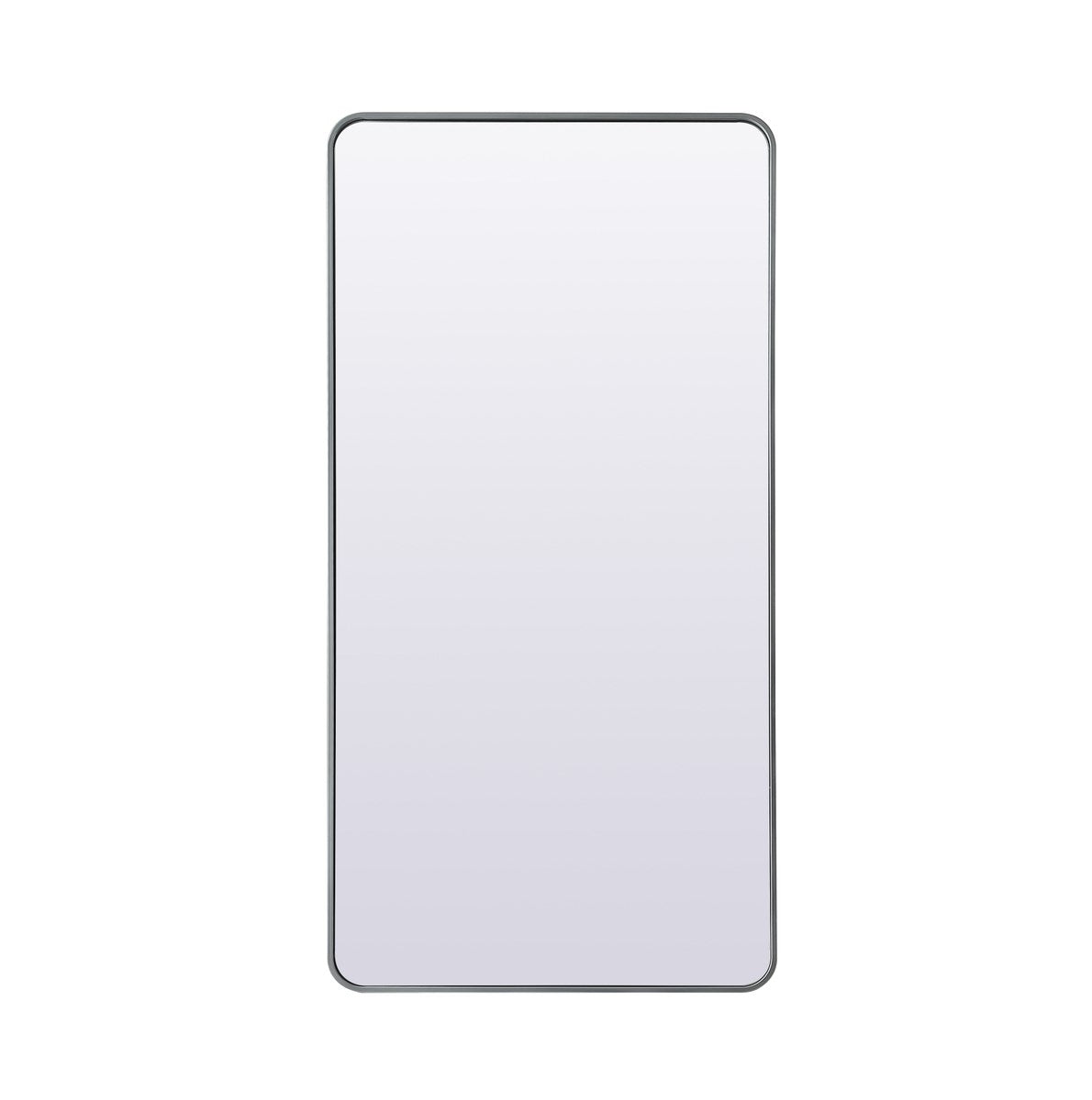 Soft Corner Metal Rectangle Full Length Mirror 30X60 Inch In Silver by Elegant Decor