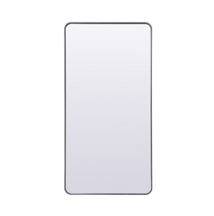 Soft Corner Metal Rectangle Full Length Mirror 30X60 Inch In Silver by Elegant Decor