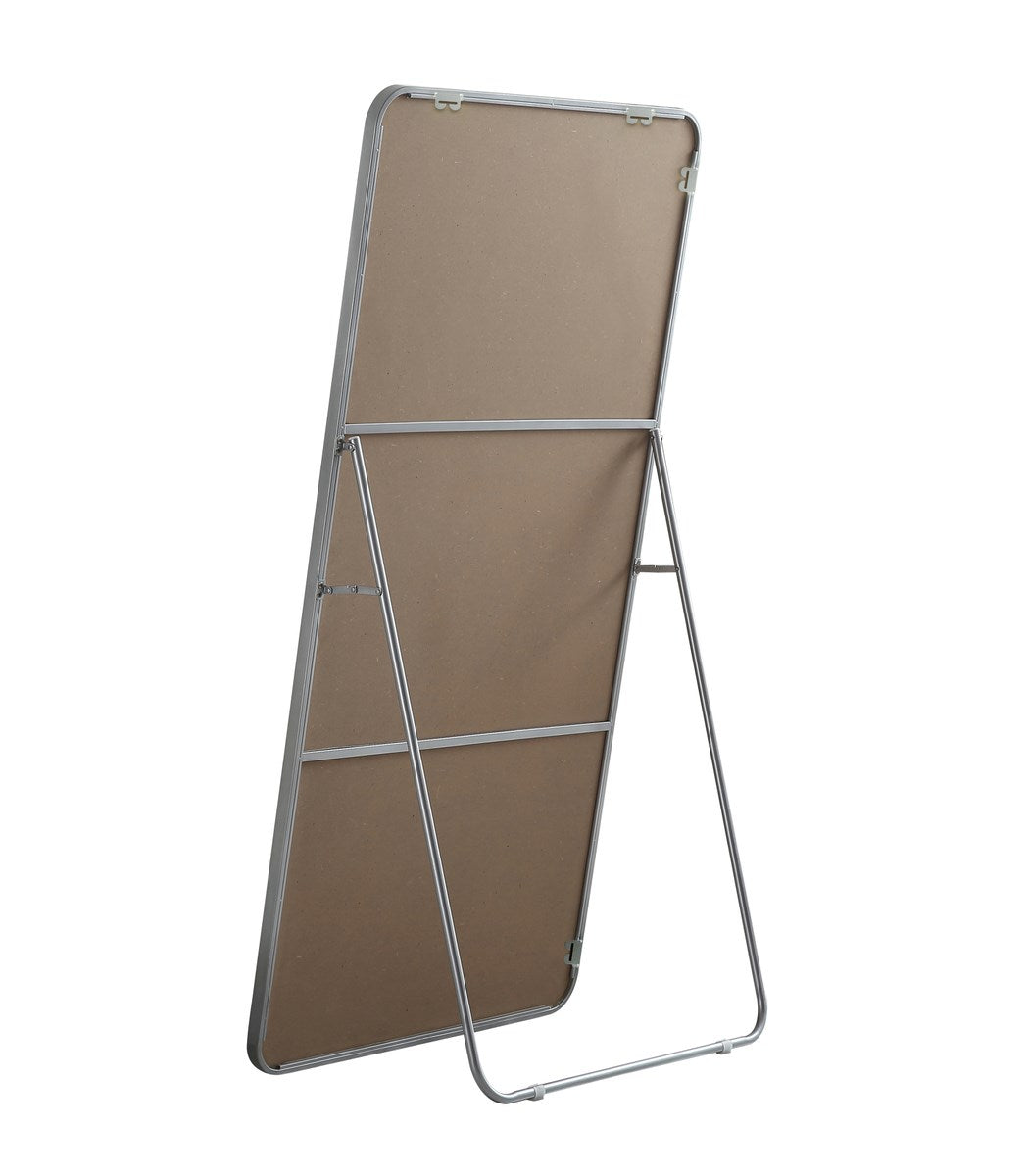 Soft Corner Metal Rectangle Full Length Mirror 30X60 Inch In Silver