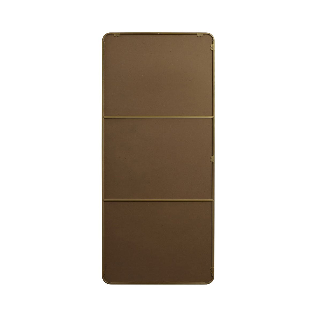 Soft Corner Metal Rectangle Full Length Mirror 32X72 Inch In Brass