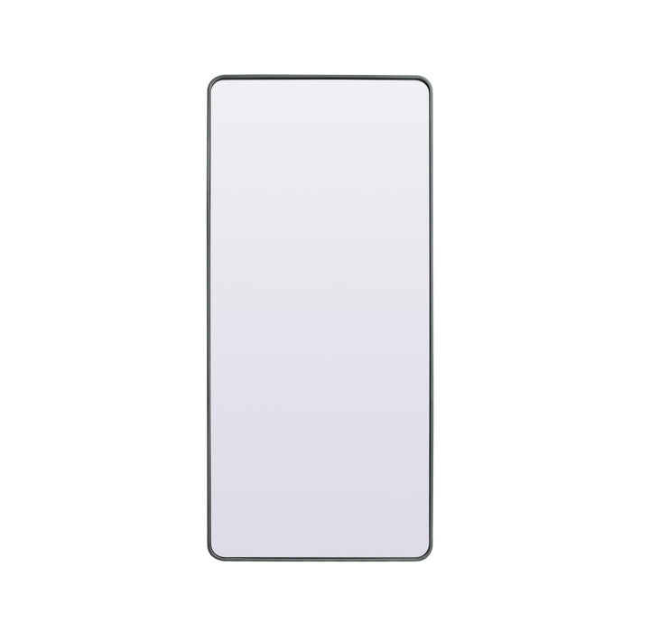 Soft Corner Metal Rectangle Full Length Mirror 32X72 Inch In Silver by Elegant Decor