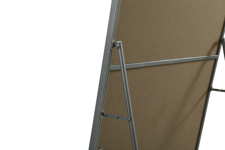 Soft Corner Metal Rectangle Full Length Mirror 32X72 Inch In Silver