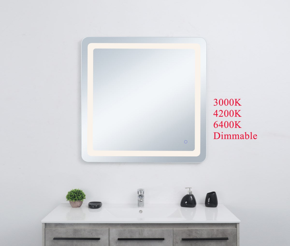 36In X 36In Soft Edge Led Mirror