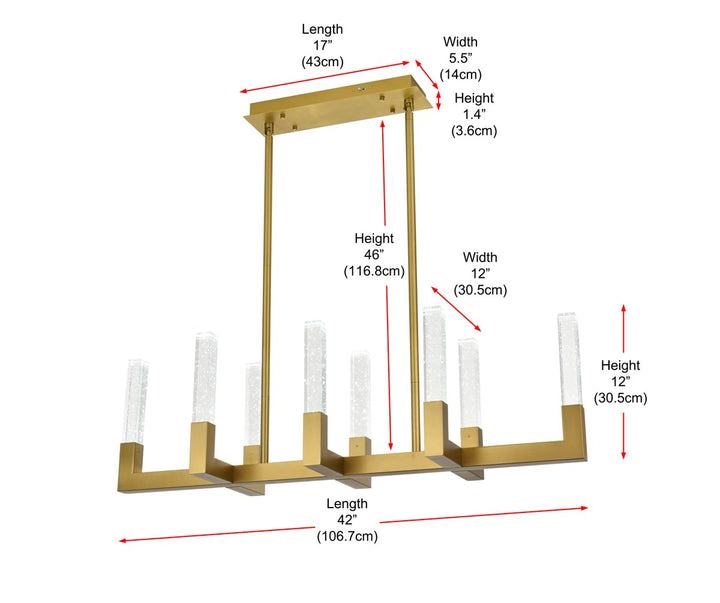 42 Inch Adjustable Led Pendant In Satin Gold