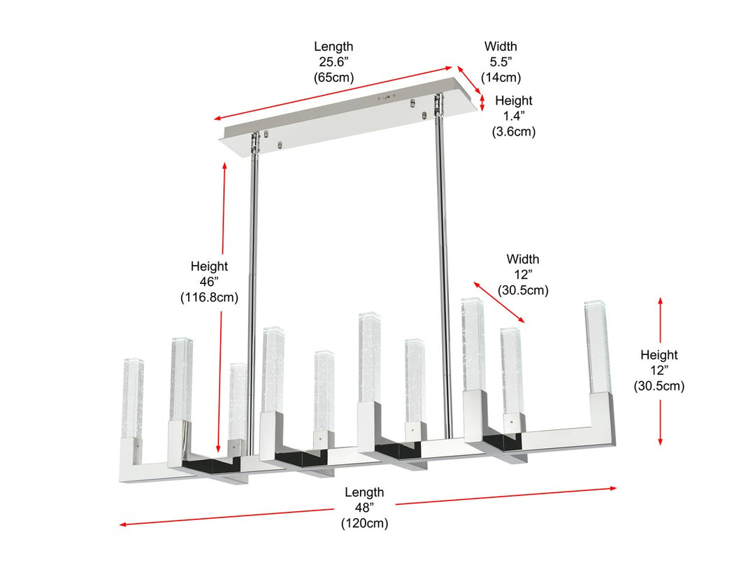 48 Inch Adjustable Led Pendant In Chrome