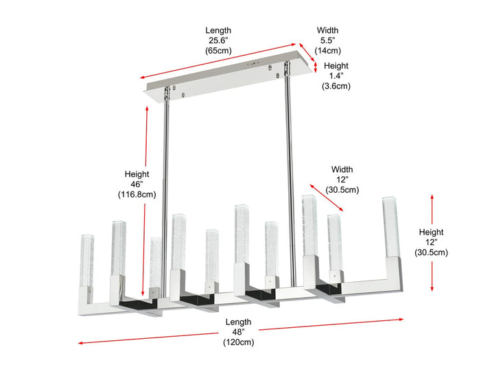 48 Inch Adjustable Led Pendant In Chrome