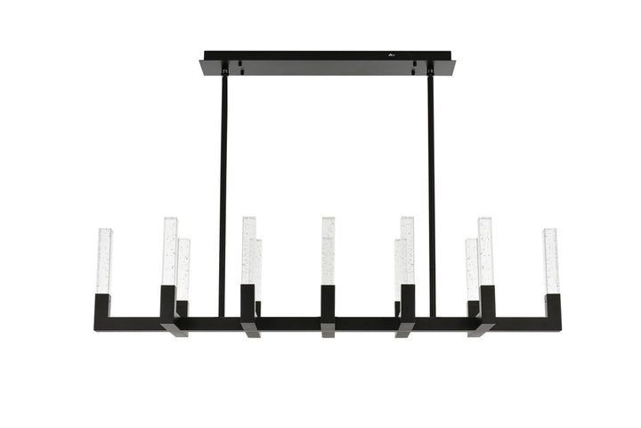 54 Inch Adjustable Led Pendant In Black by Elegant Lighting