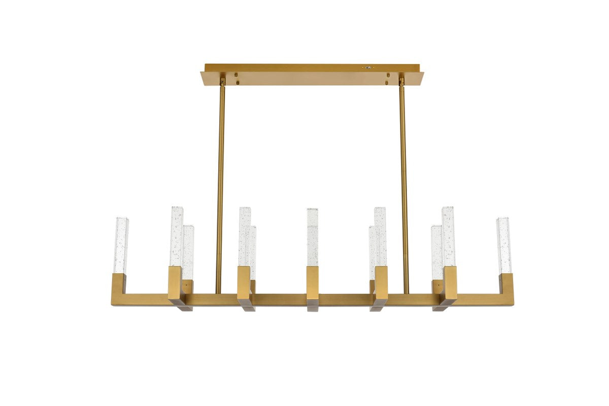54 Inch Adjustable Led Pendant In Satin Gold by Elegant Lighting