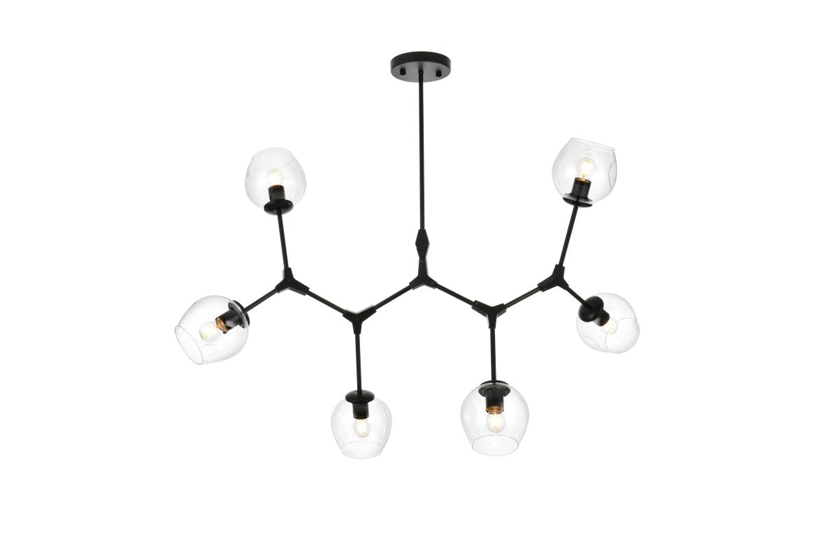49 Inch Chandelier In Black by Elegant Lighting