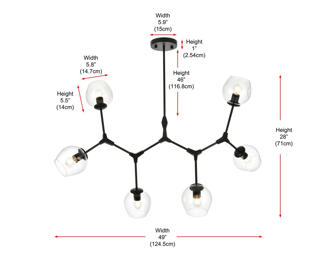 49 Inch Chandelier In Black