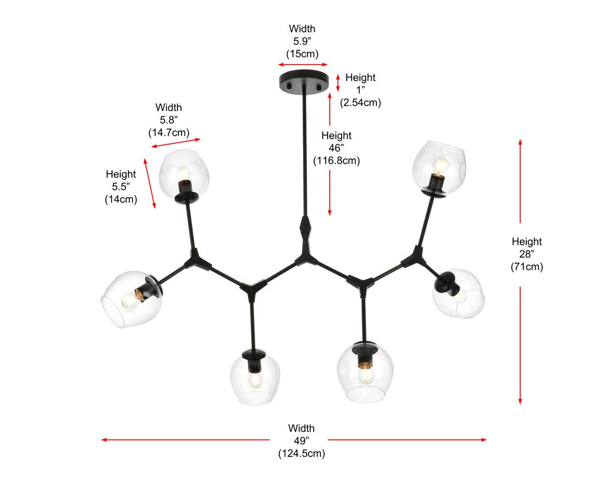 49 Inch Chandelier In Black