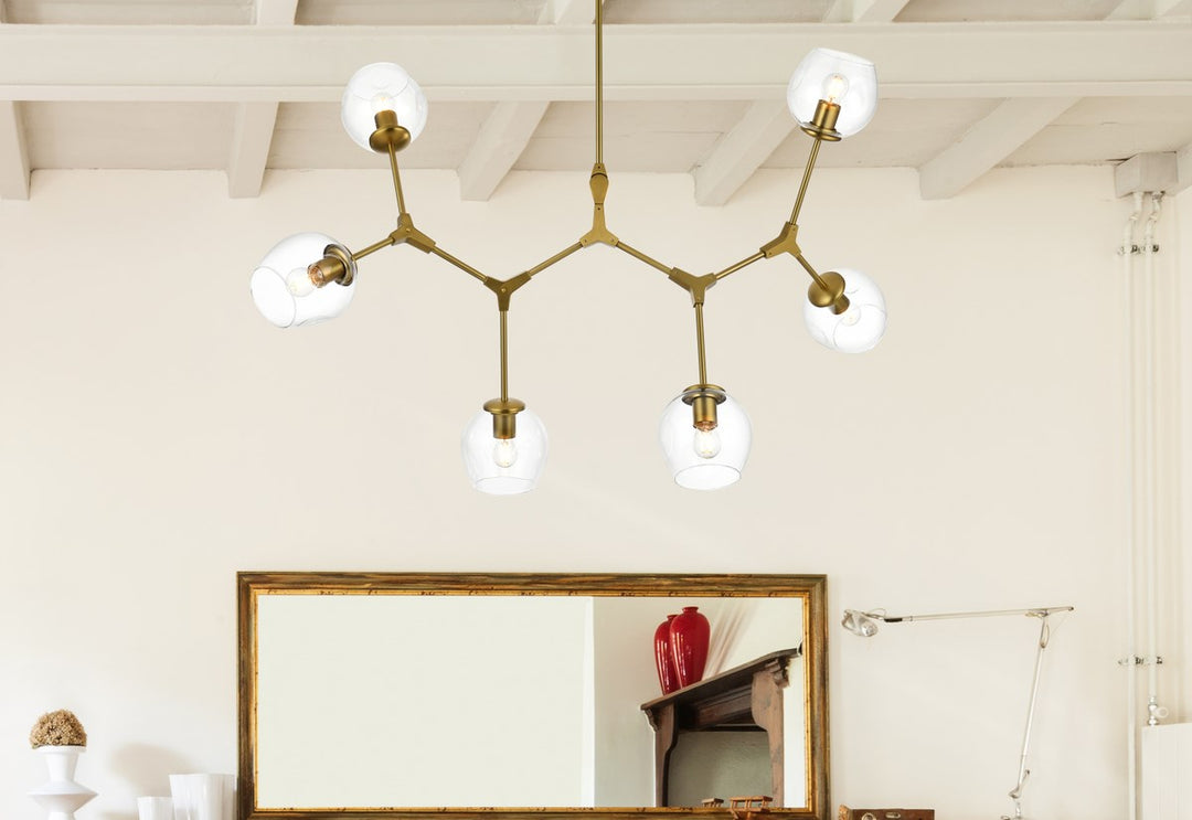 49 Inch Chandelier In Brass