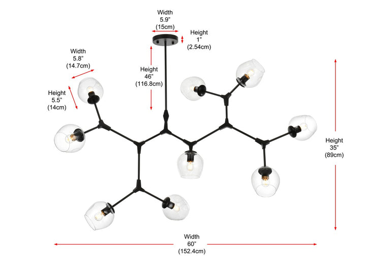 60 Inch Chandelier In Black