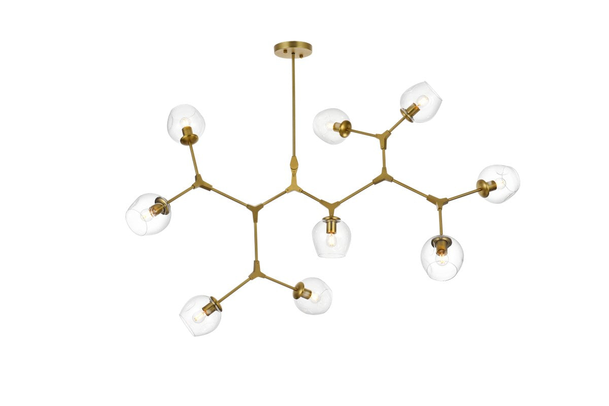 60 Inch Chandelier In Brass by Elegant Lighting