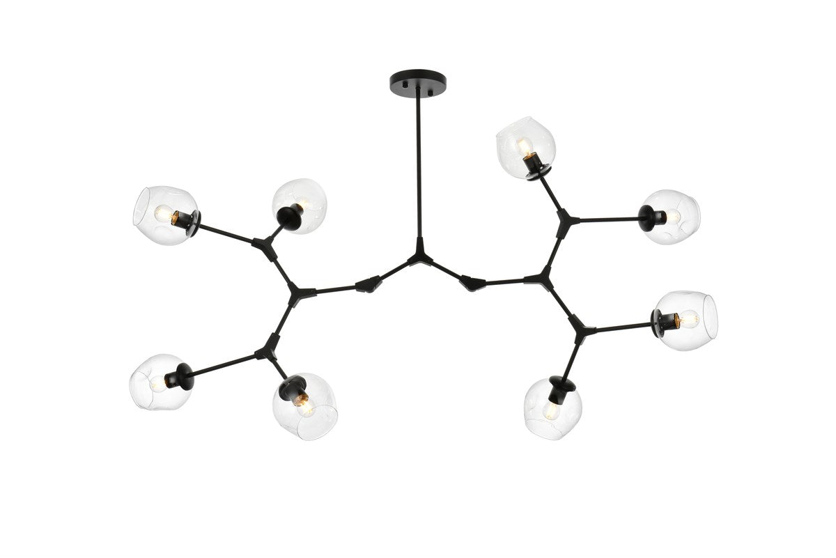 61 Inch Chandelier In Black by Elegant Lighting