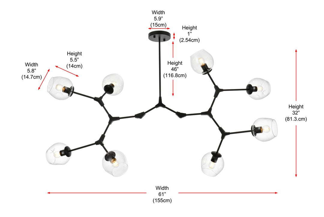 61 Inch Chandelier In Black