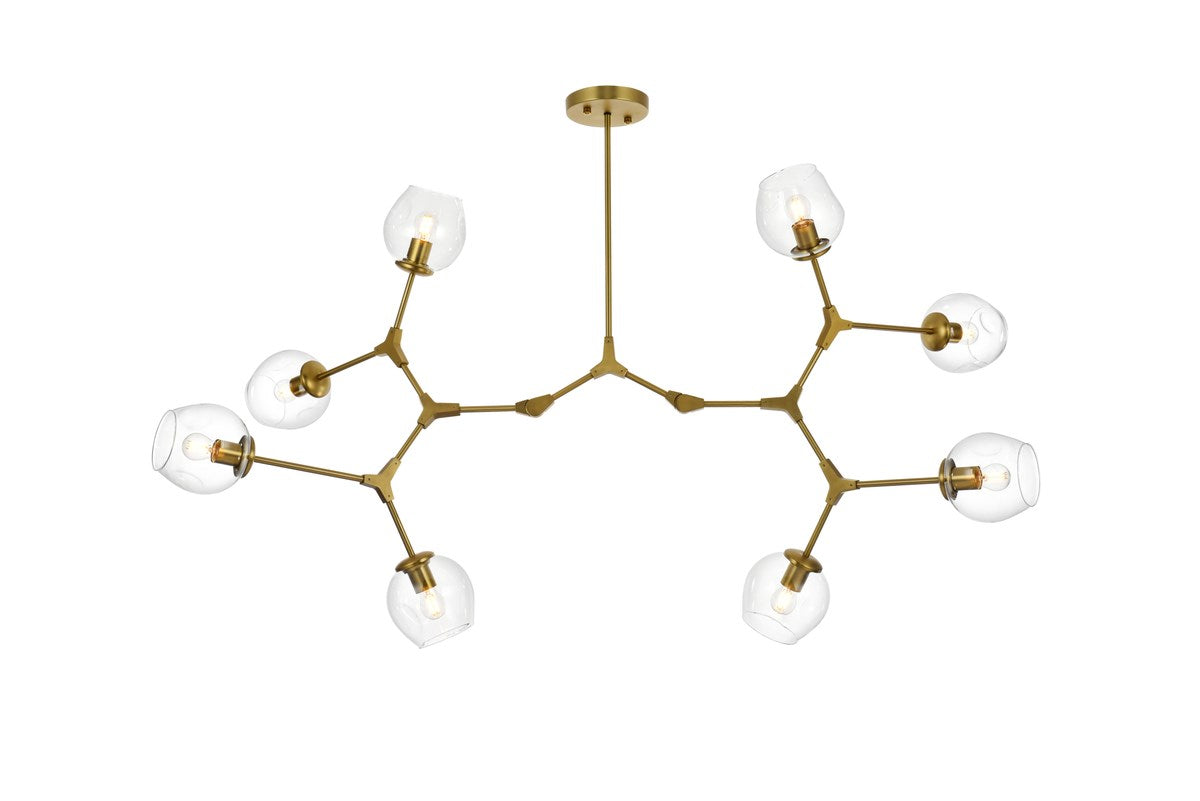 61 Inch Chandelier In Brass by Elegant Lighting