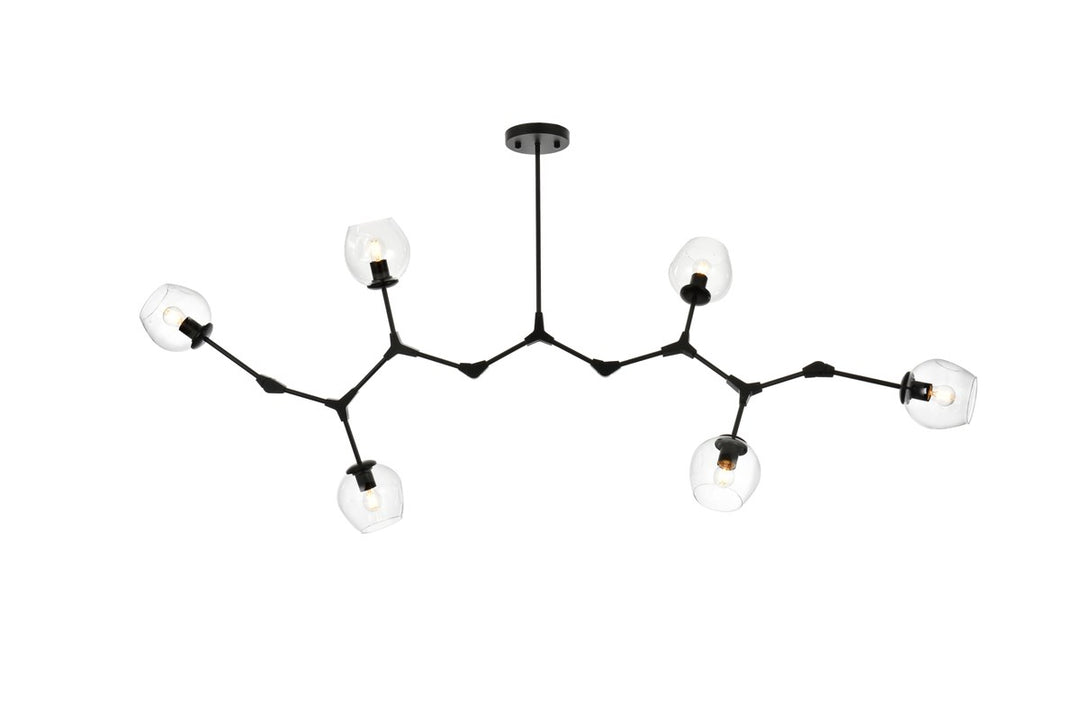 70 Inch Chandelier In Black by Elegant Lighting
