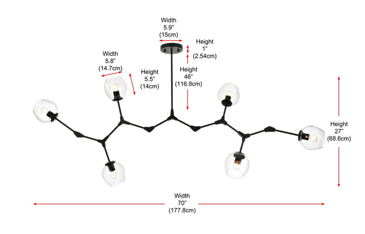 70 Inch Chandelier In Black