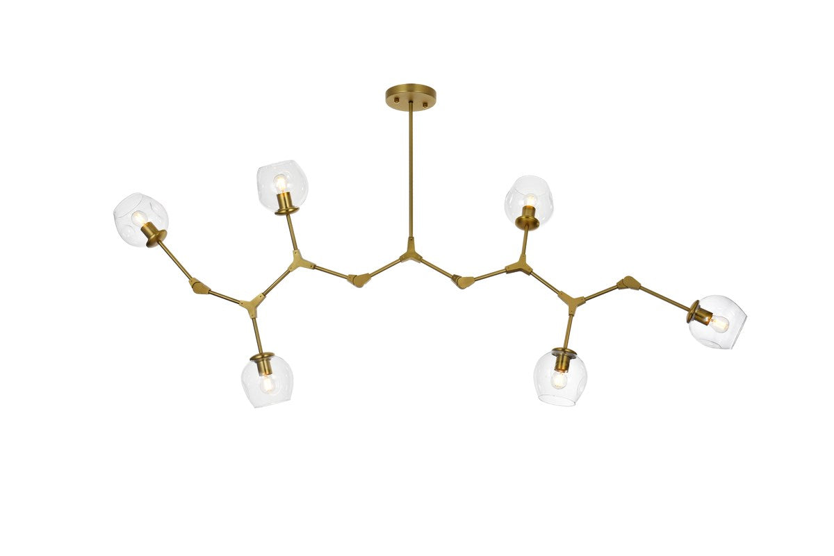 70 Inch Chandelier In Brass by Elegant Lighting
