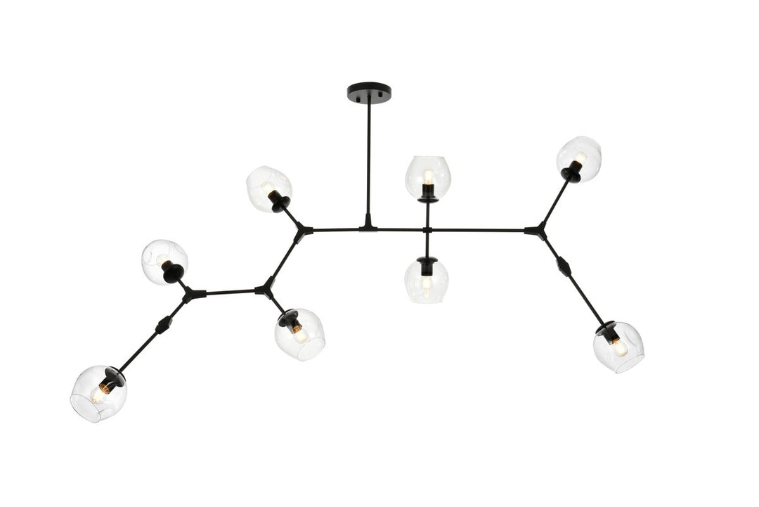 74 Inch Chandelier In Black by Elegant Lighting
