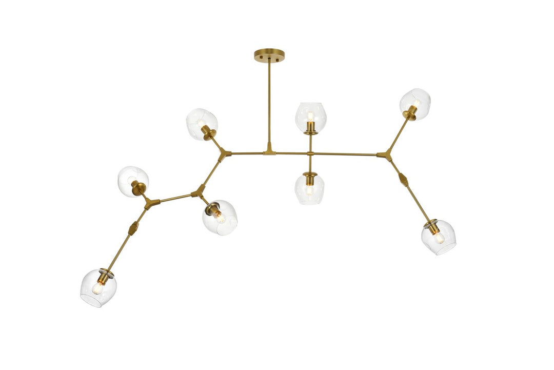 74 Inch Chandelier In Brass by Elegant Lighting