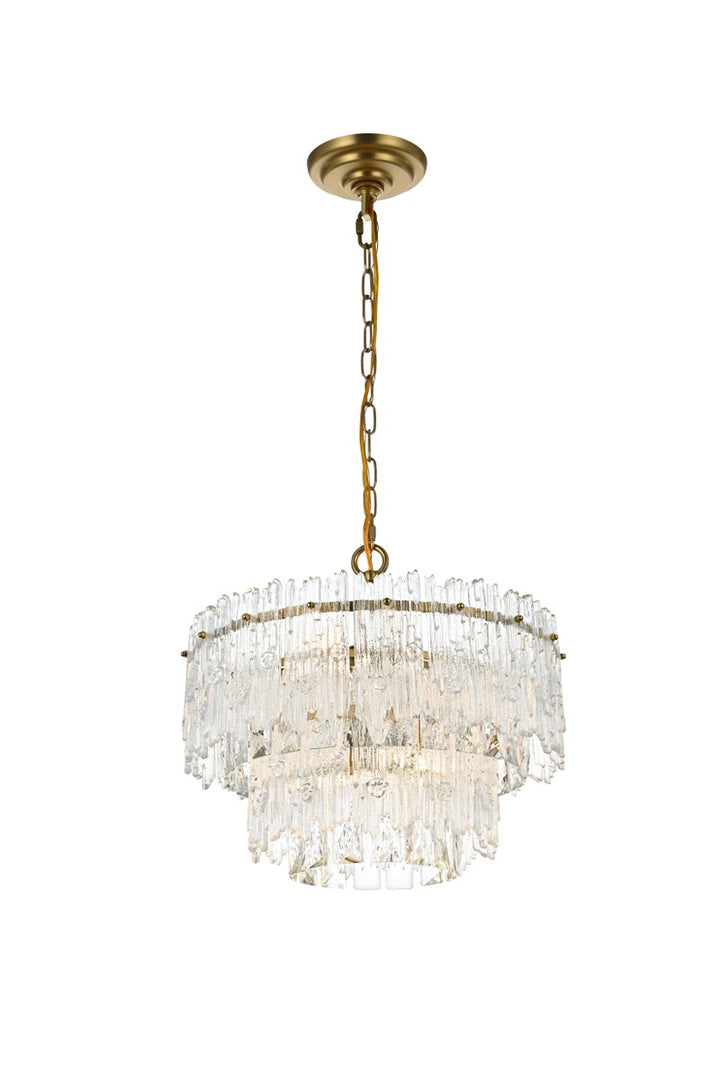 15 Inch Pendant Light In Satin Gold by Elegant Lighting