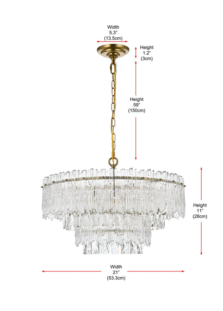 21 Inch Pendant Light In Satin Gold