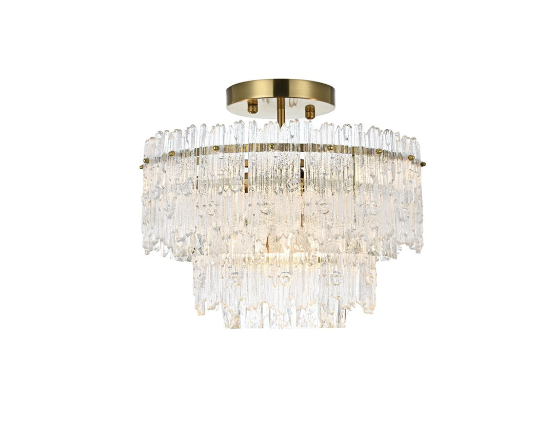 15 inch Flush Mount Light  in Satin Gold by Elegant Lighting