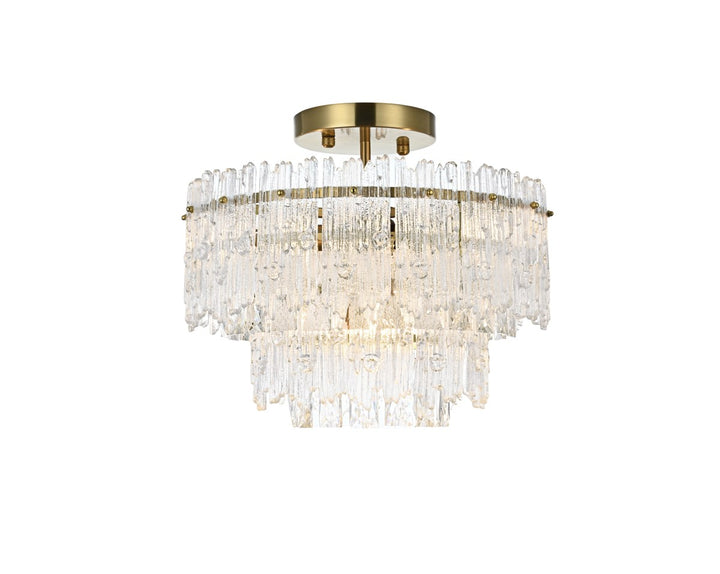 15 inch Flush Mount Light  in Satin Gold by Elegant Lighting