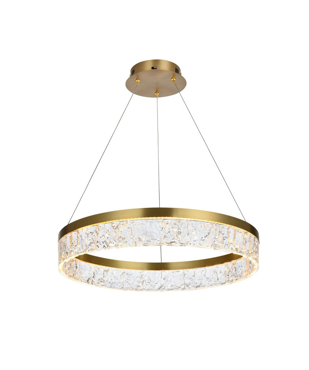 22 Inch Adjustable Led Chandelier In Satin Gold by Elegant Lighting