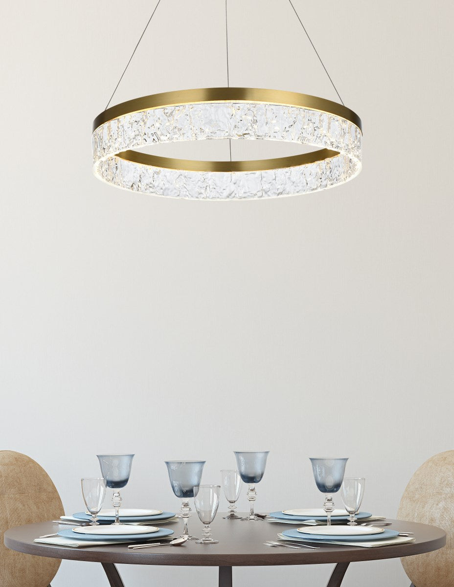 22 Inch Adjustable Led Chandelier In Satin Gold
