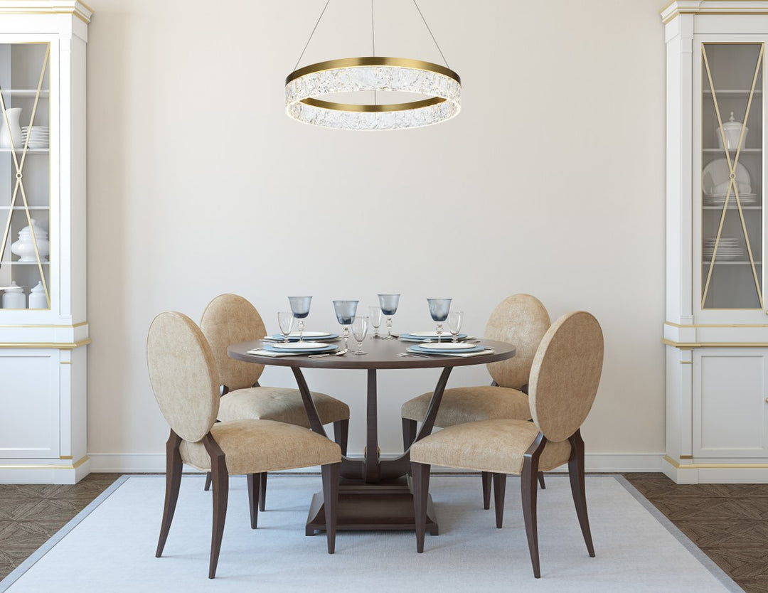 22 Inch Adjustable Led Chandelier In Satin Gold