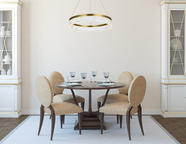 22 Inch Adjustable Led Chandelier In Satin Gold