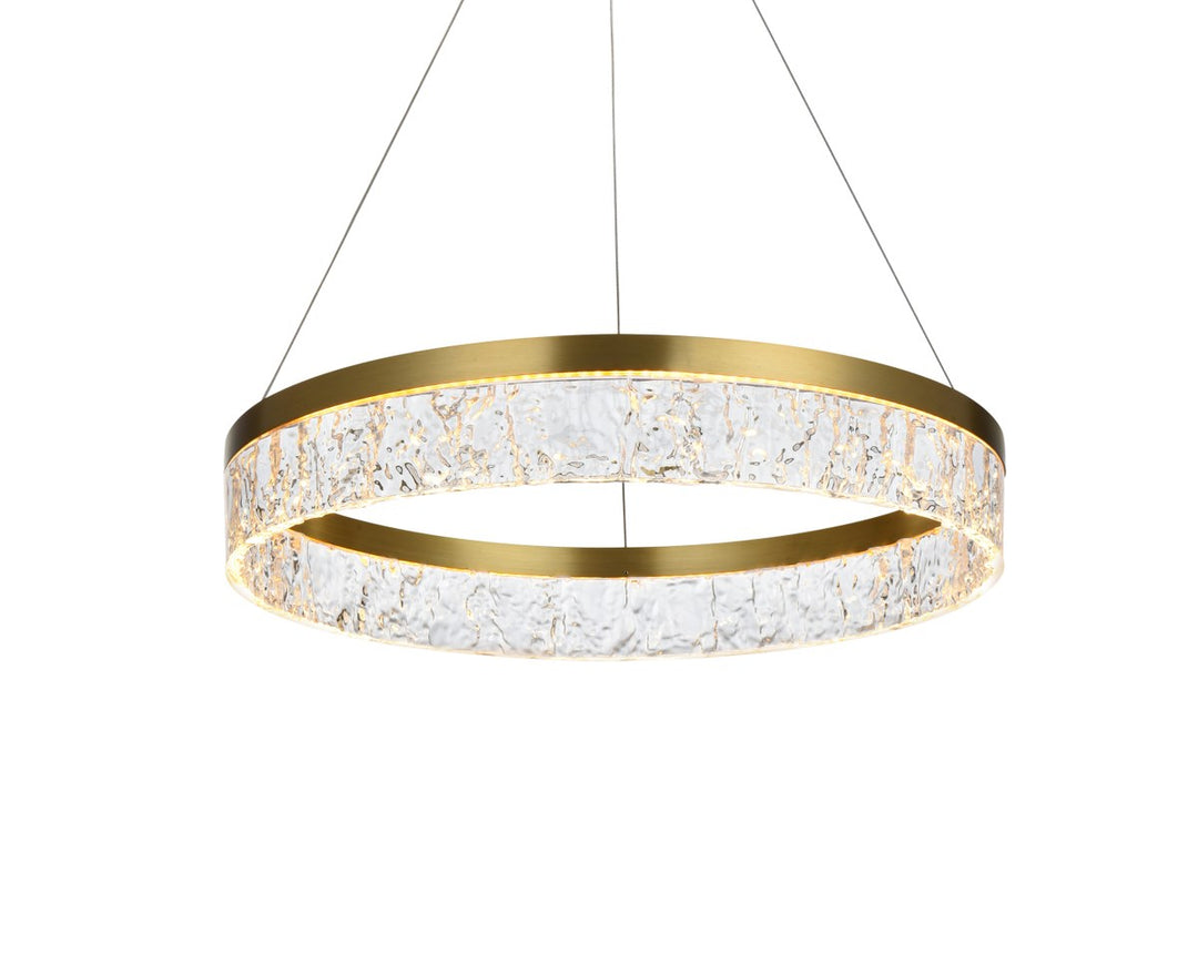 22 Inch Adjustable Led Chandelier In Satin Gold