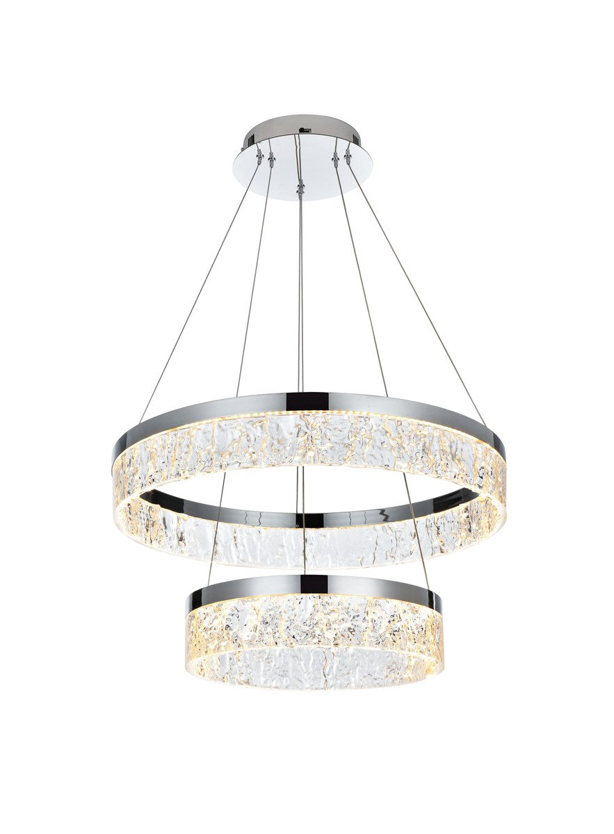 22 Inch Adjustable Led Chandelier In Chrome by Elegant Lighting