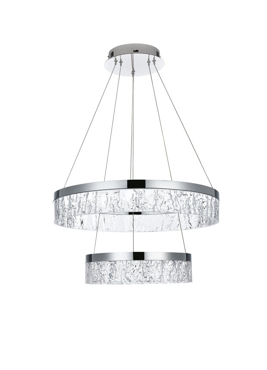 22 Inch Adjustable Led Chandelier In Chrome