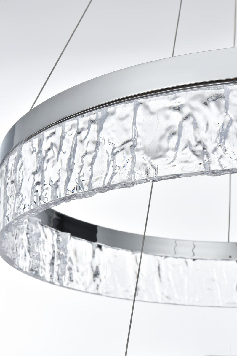 22 Inch Adjustable Led Chandelier In Chrome