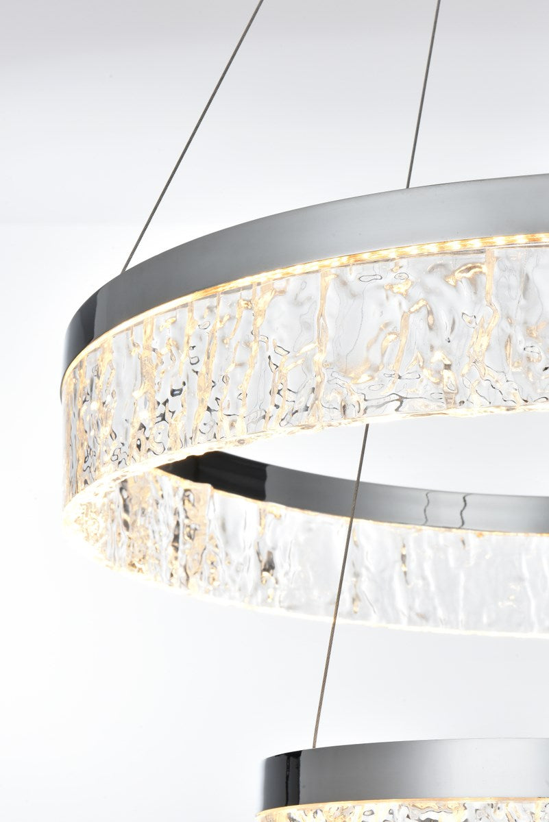 22 Inch Adjustable Led Chandelier In Chrome