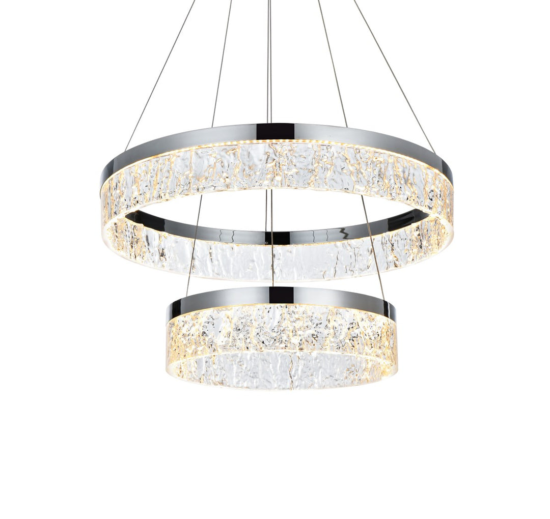 22 Inch Adjustable Led Chandelier In Chrome