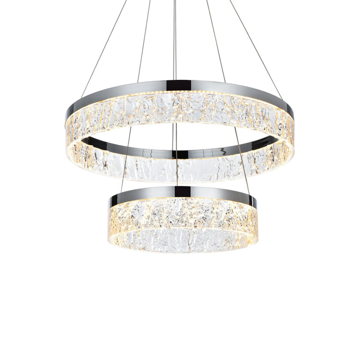 22 Inch Adjustable Led Chandelier In Chrome