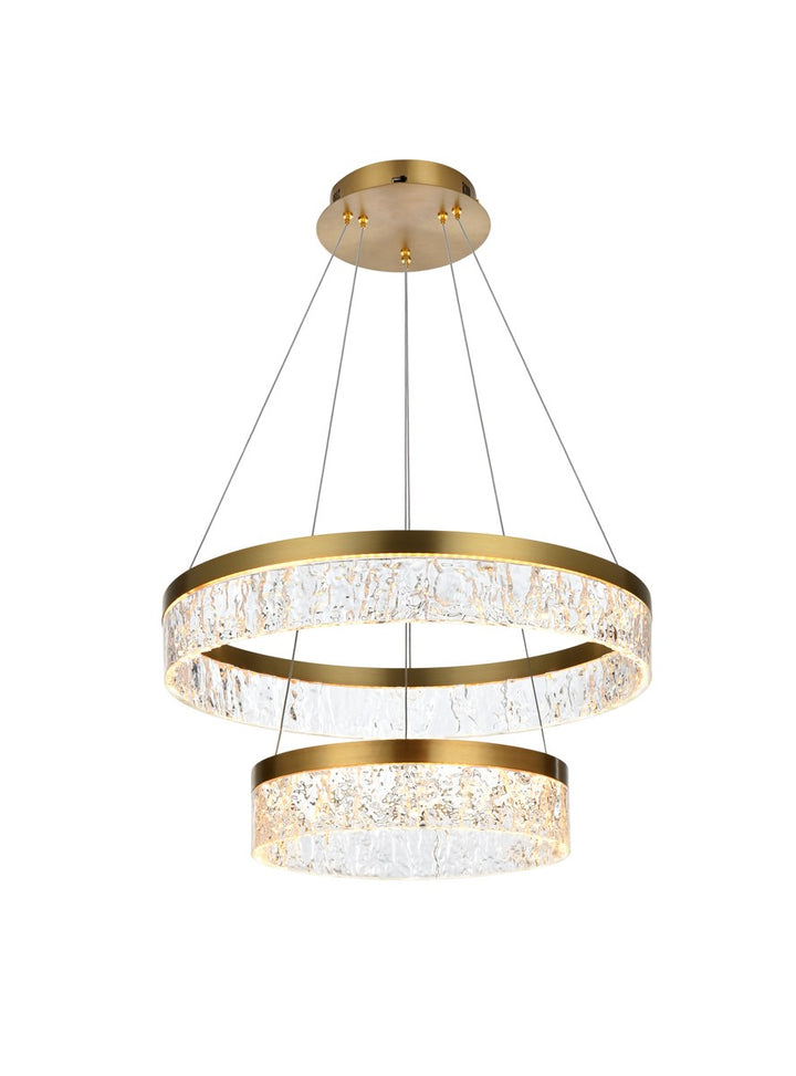 22 Inch Adjustable Led Chandelier In Satin Gold by Elegant Lighting